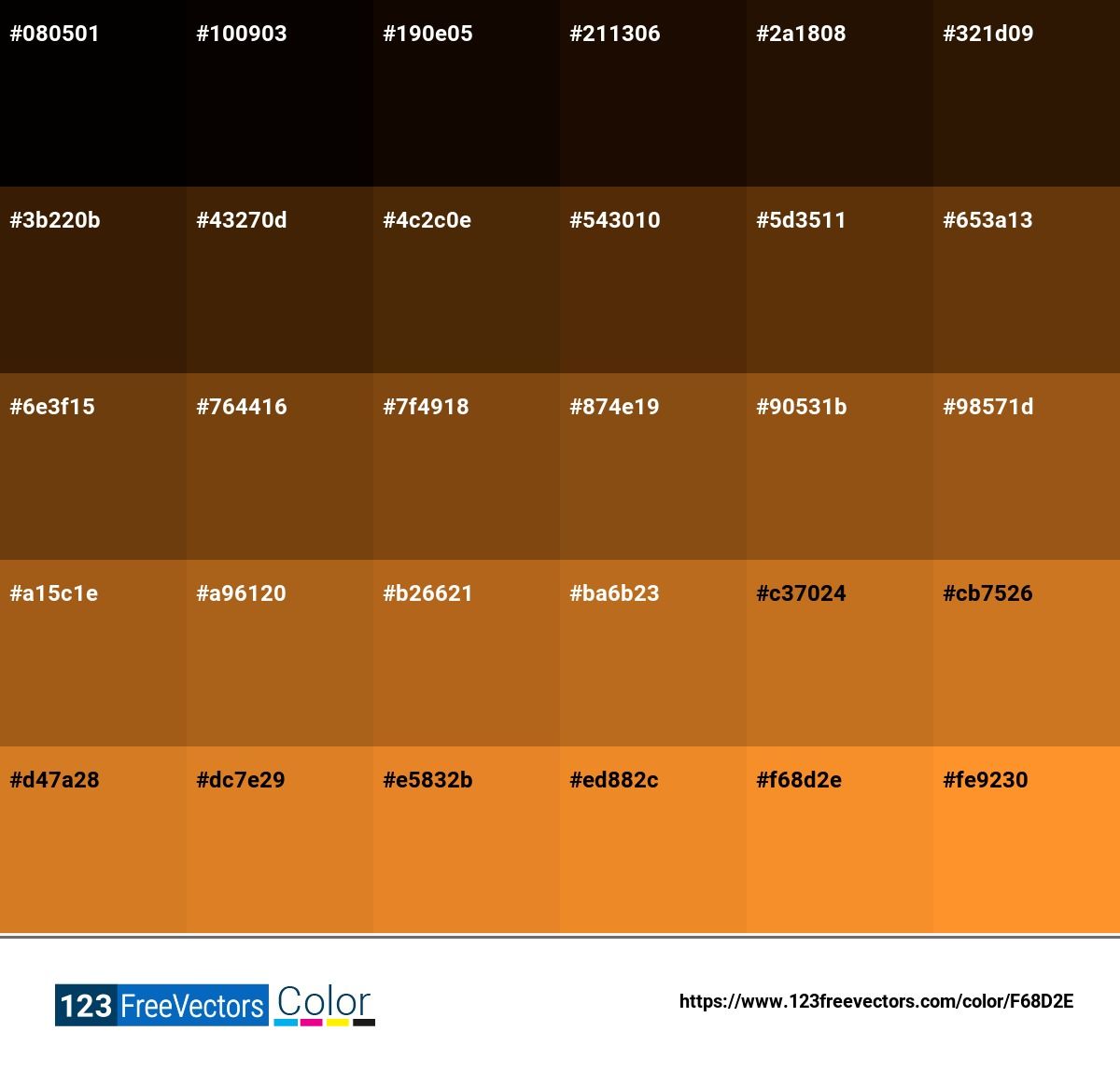 Pantone 715 C | #F68D2E - Detailed Color Information and Usage | Split ...