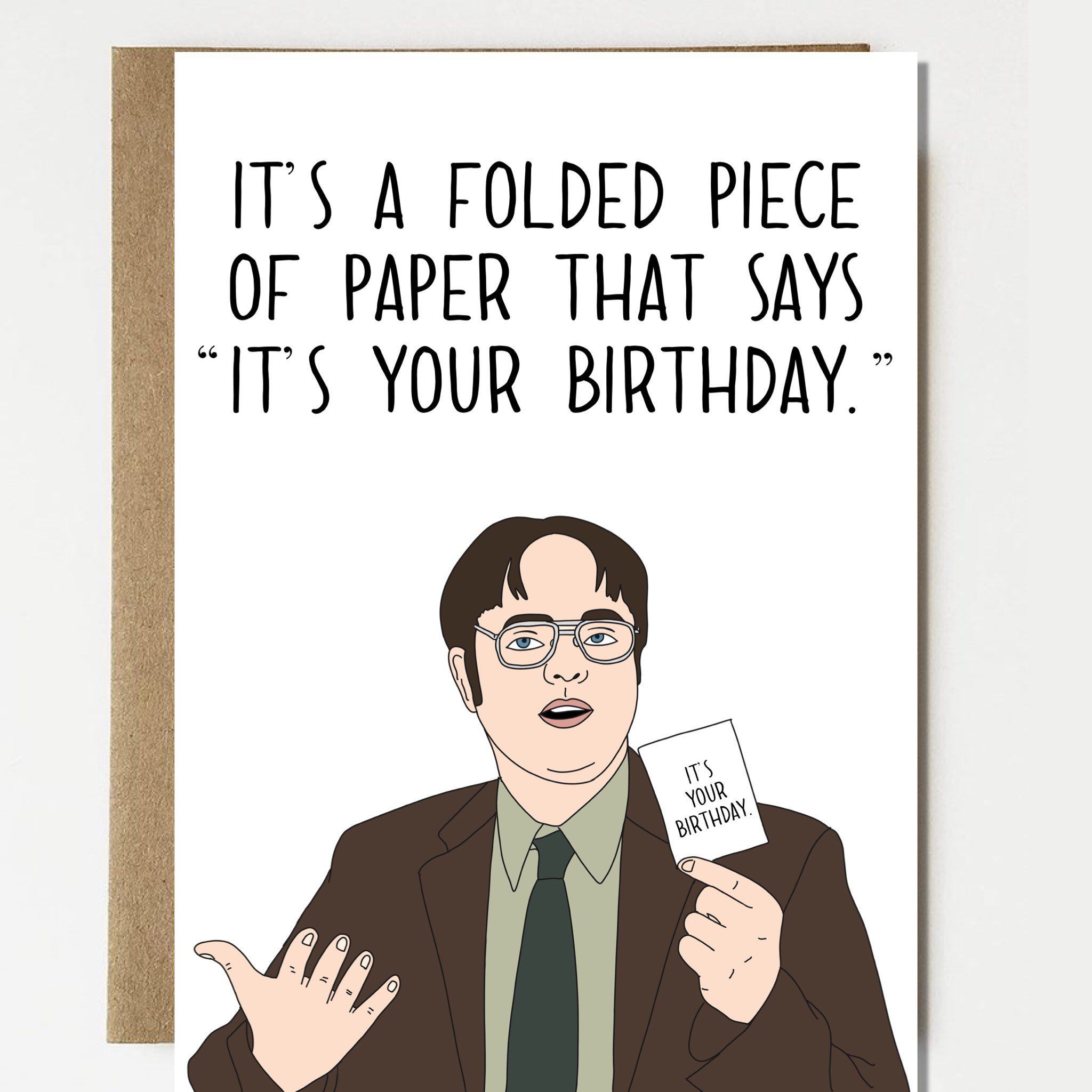 Funny Dwight Schrute The Office Inspired Birthday Card | Etsy | Meme ...