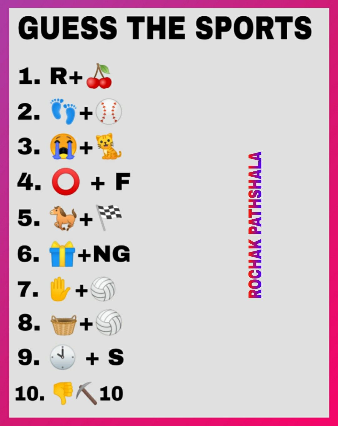 Guess the sports from emoji | sports puzzle | | Emoji puzzle, Emoji ...