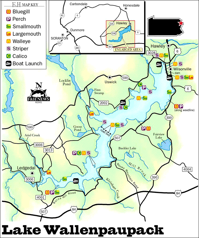 Lake Wallenpaupack Fishing Map | Lake wallenpaupack, Fishing maps, Lake fun