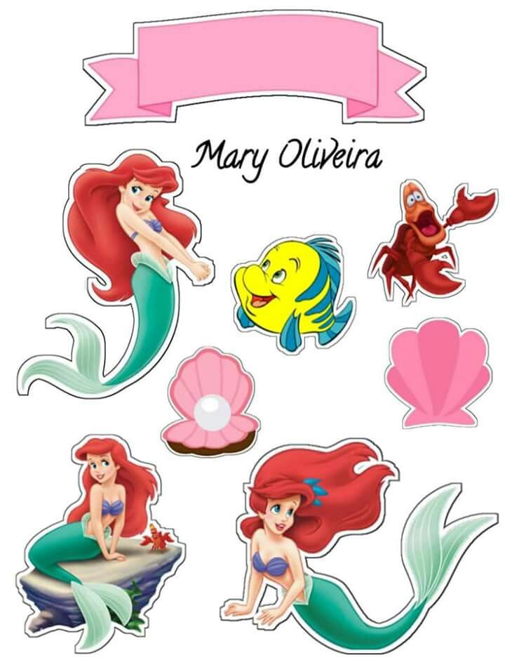 Free Printable Little Mermaid Cake Topper Printable