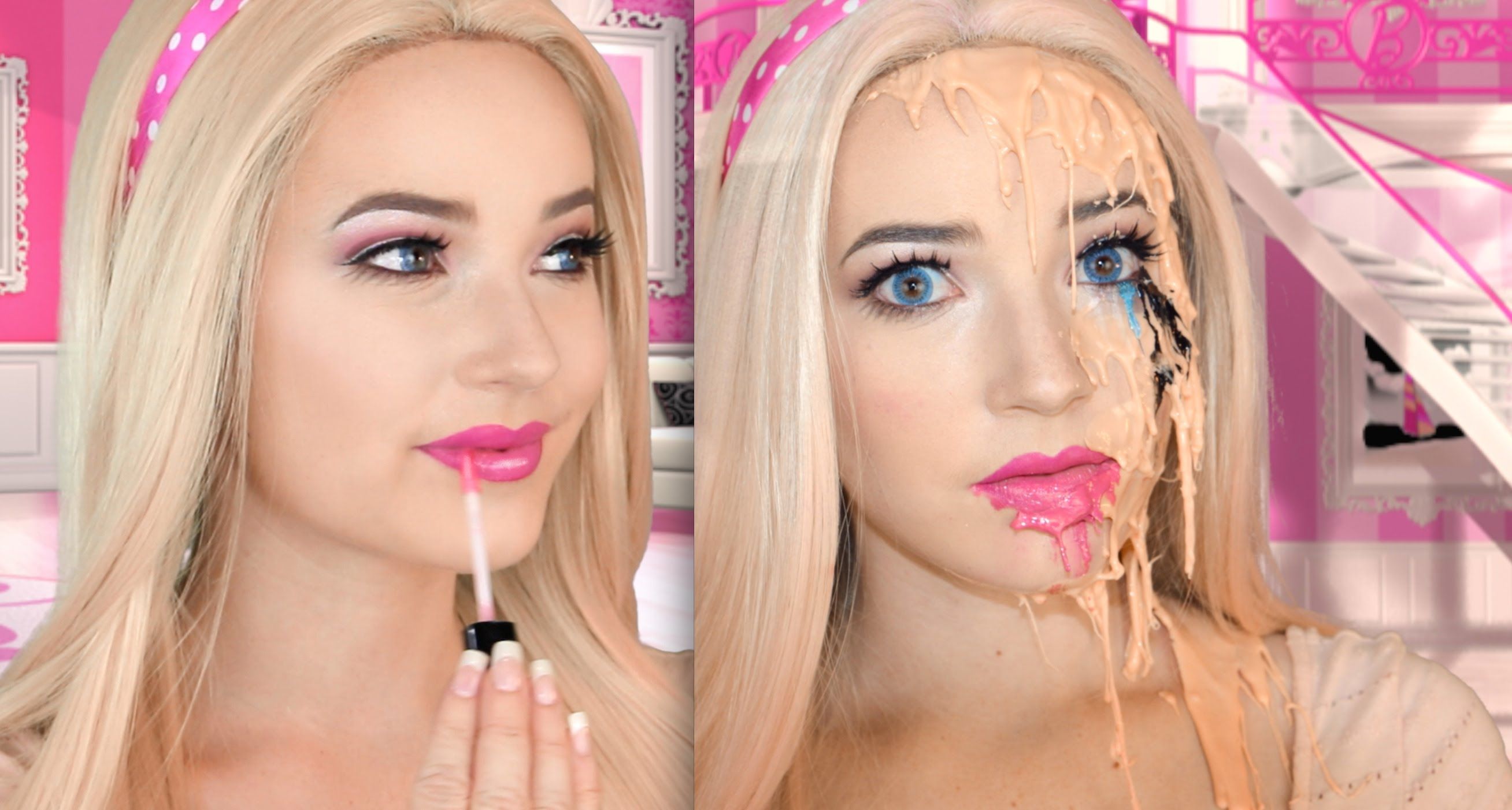 Hey Guys Our Next Halloween Makeup Tutorial Is A Melted Barbie