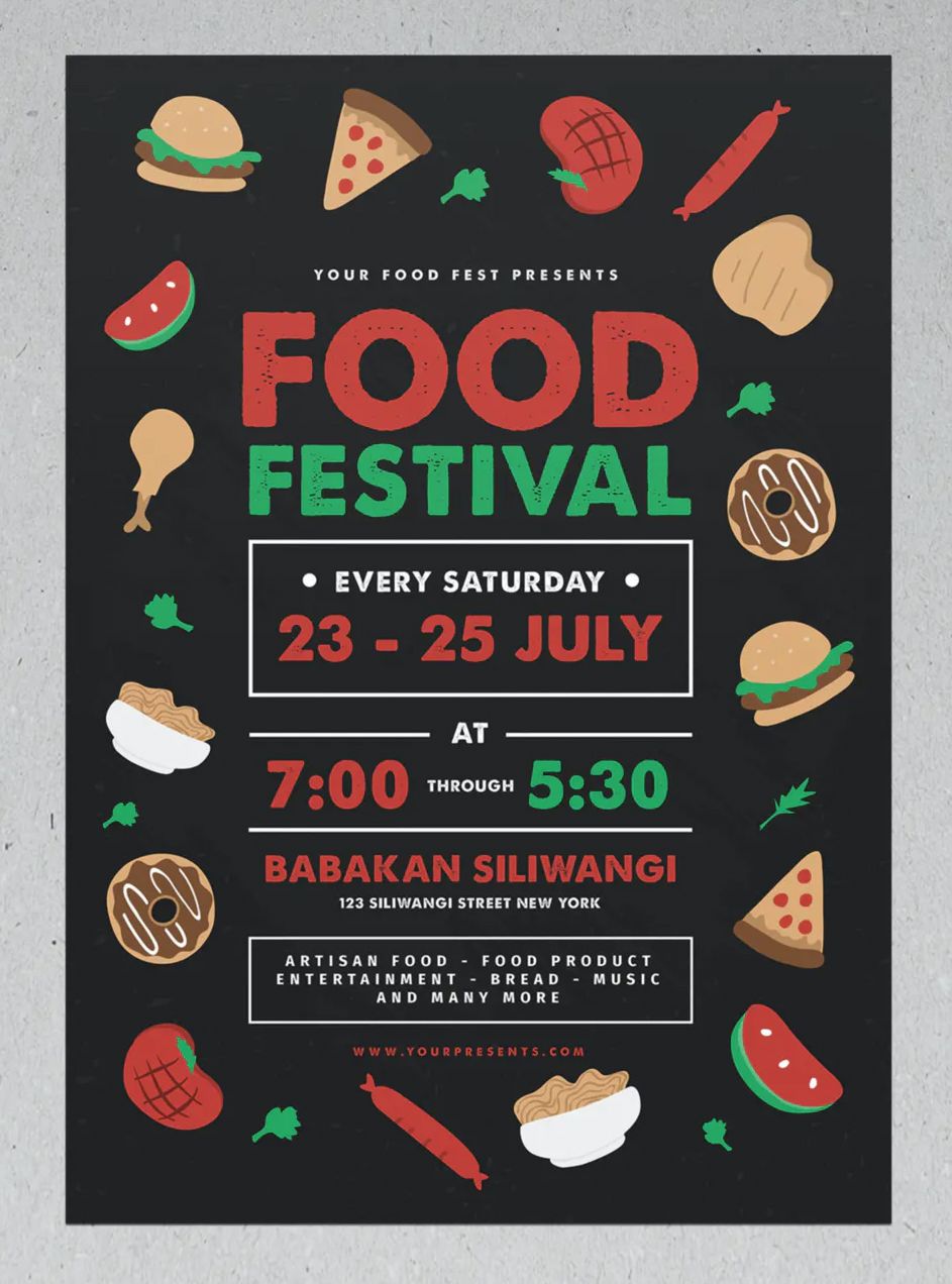 Food Festival Flyer Template | Food festival, Food festivals event ...