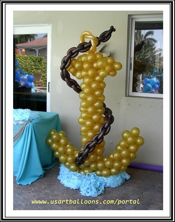 DIY Anchor Party  Decoration  Idea with Balloons Linda 