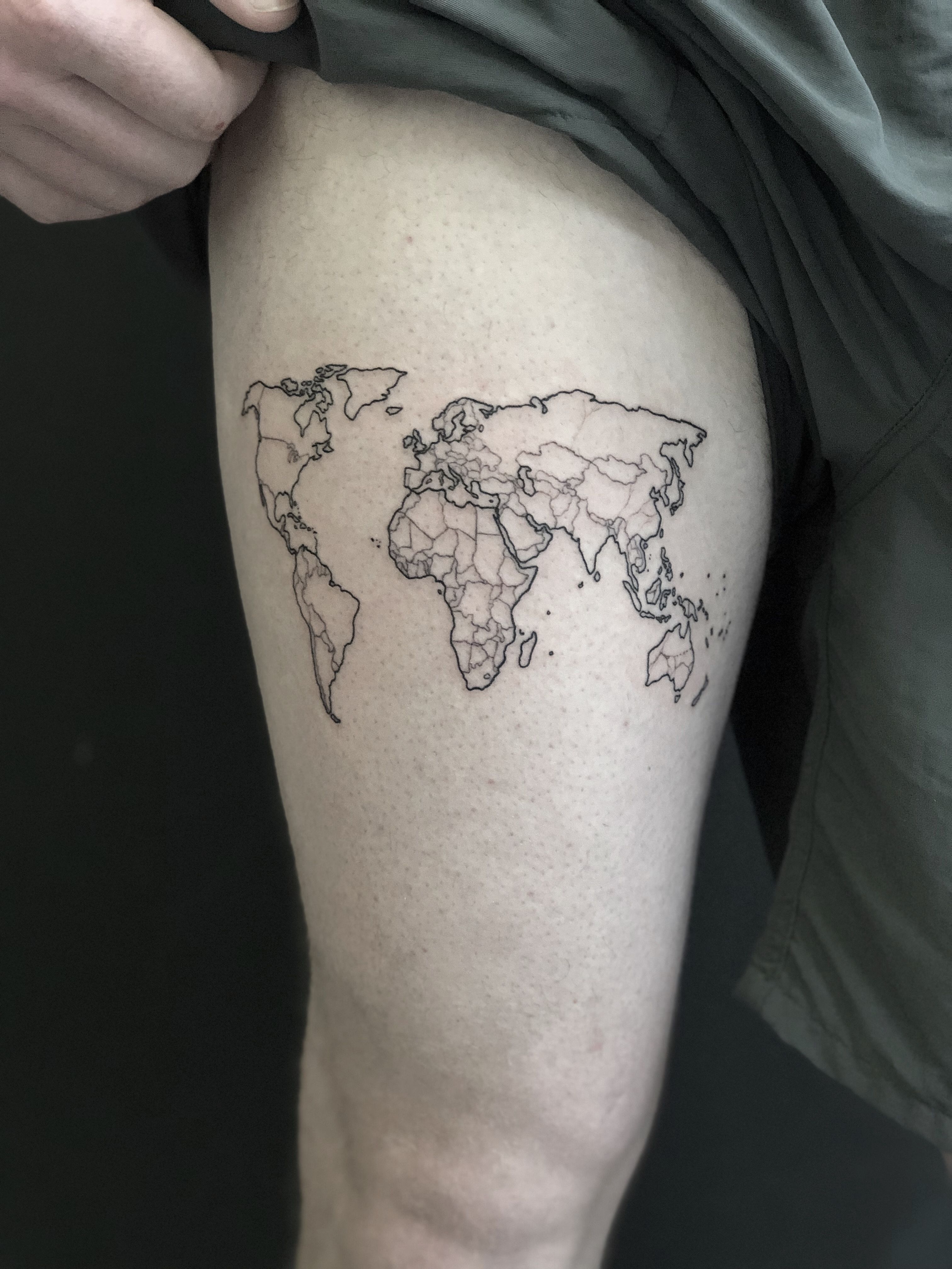 Exploring The World Map Tattoo Meaning In 2023 World Map Colored