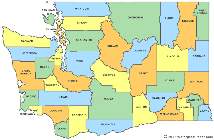 county map of WA - Google Search | County map, Washington county ...