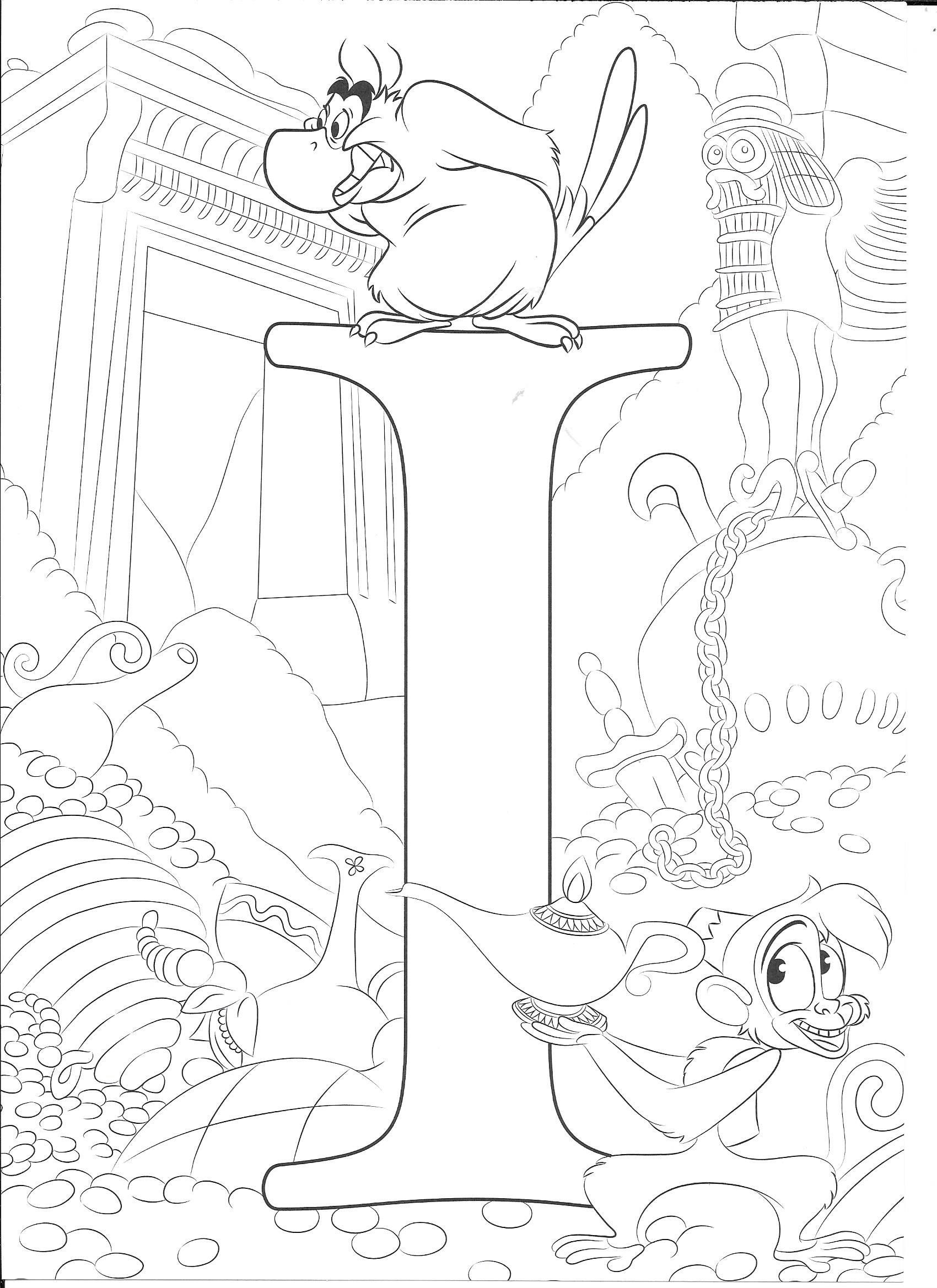 Coloring Page Disney Coloring Sheets Disney Alphabet Abc Coloring Pages