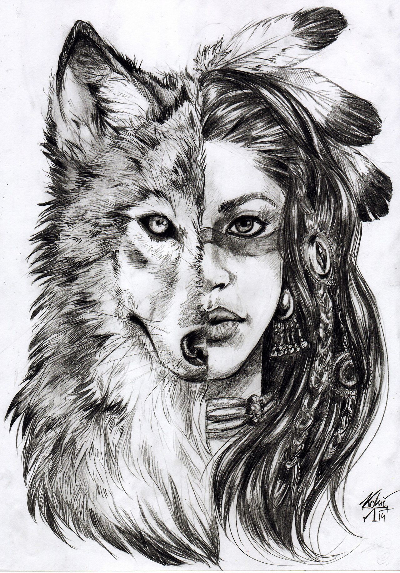 Tattoo Finka wolf woman Indian Women Tattoo, Indian Girl Tattoos ...