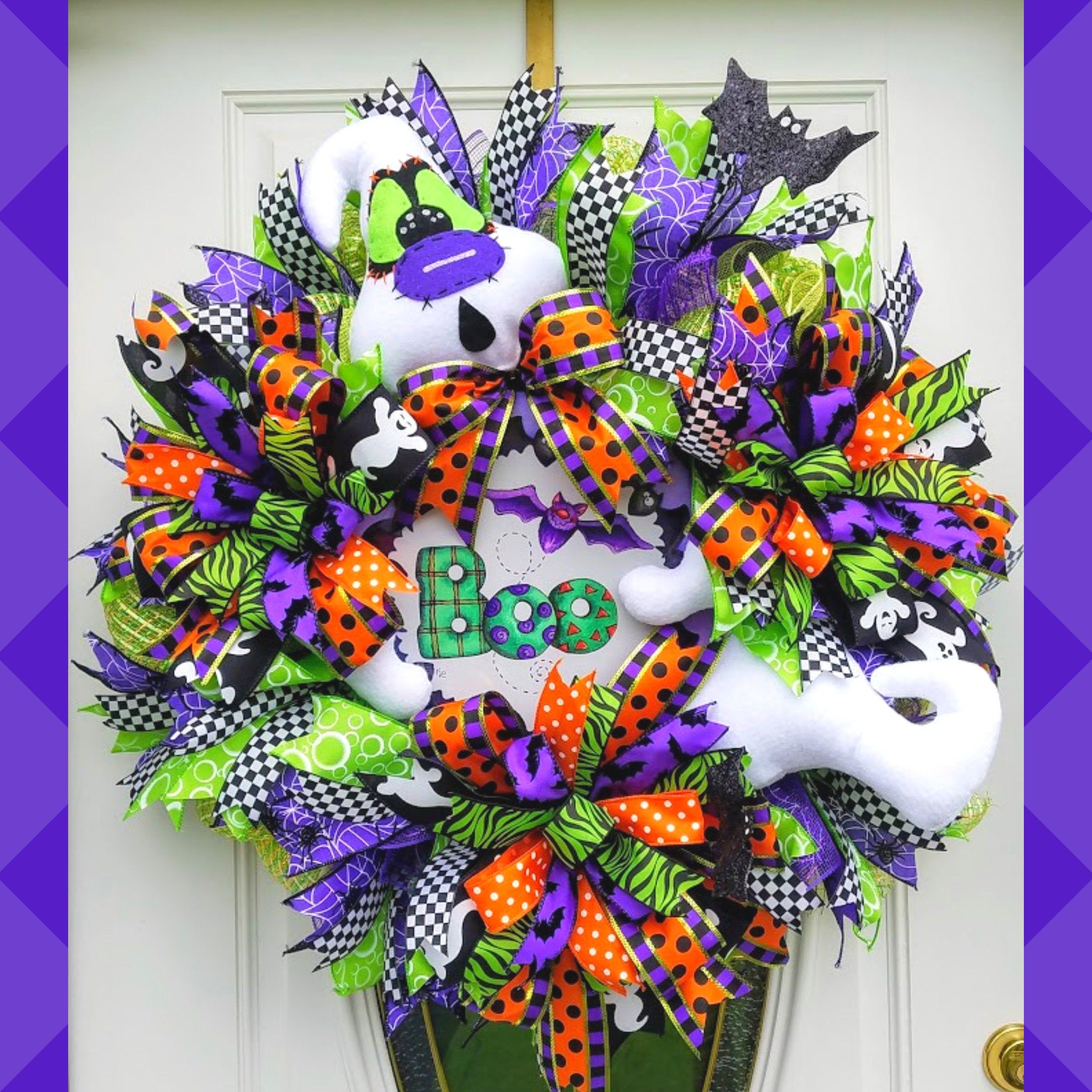 Halloween Ghost Wreath Ghost Wreath Halloween Decor | Etsy | Fun ...