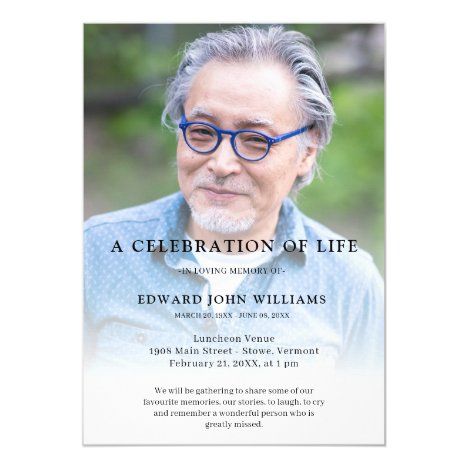 2 photo celebration of life funeral memorial invitation zazzle – Artofit