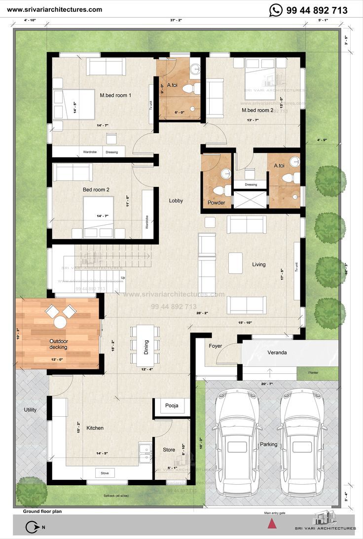 40x60 House Plans, Square House Plans, 2bhk House Plan, Building Plans ...