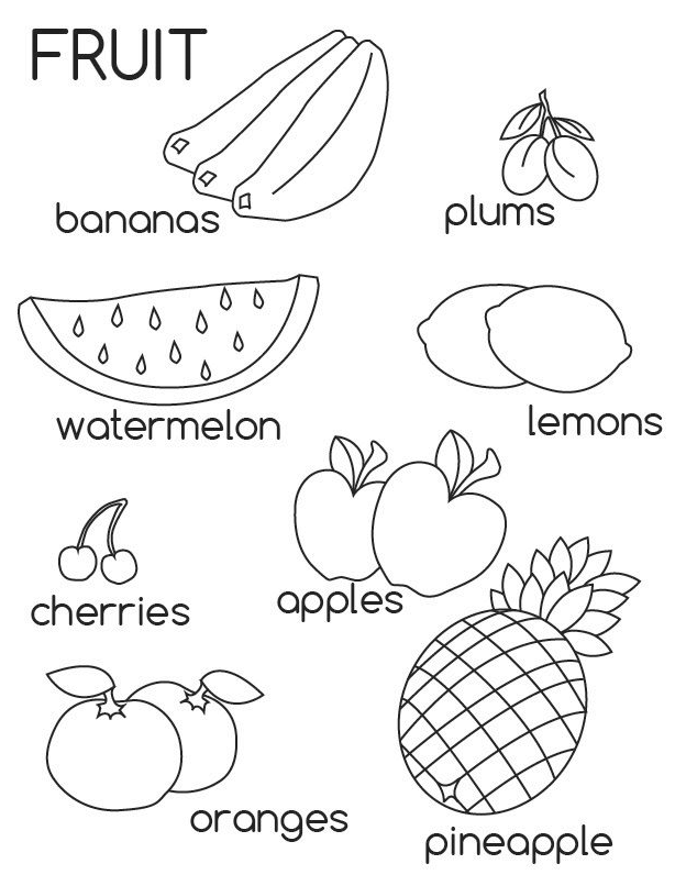 Free Printable Fruit Coloring Pages for Kids