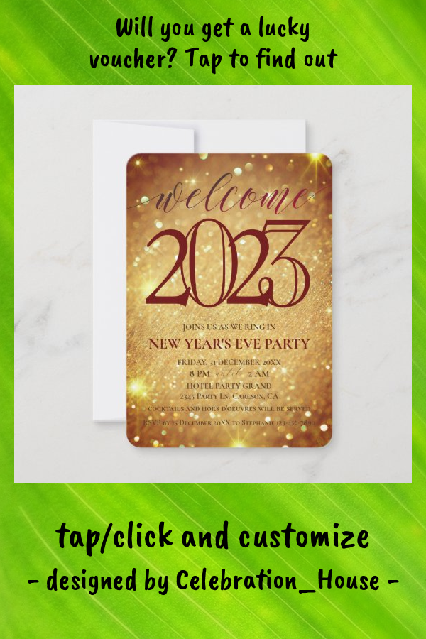 Elegant Sparkling Gold New Year's Eve Party Invitation | Zazzle | New ...