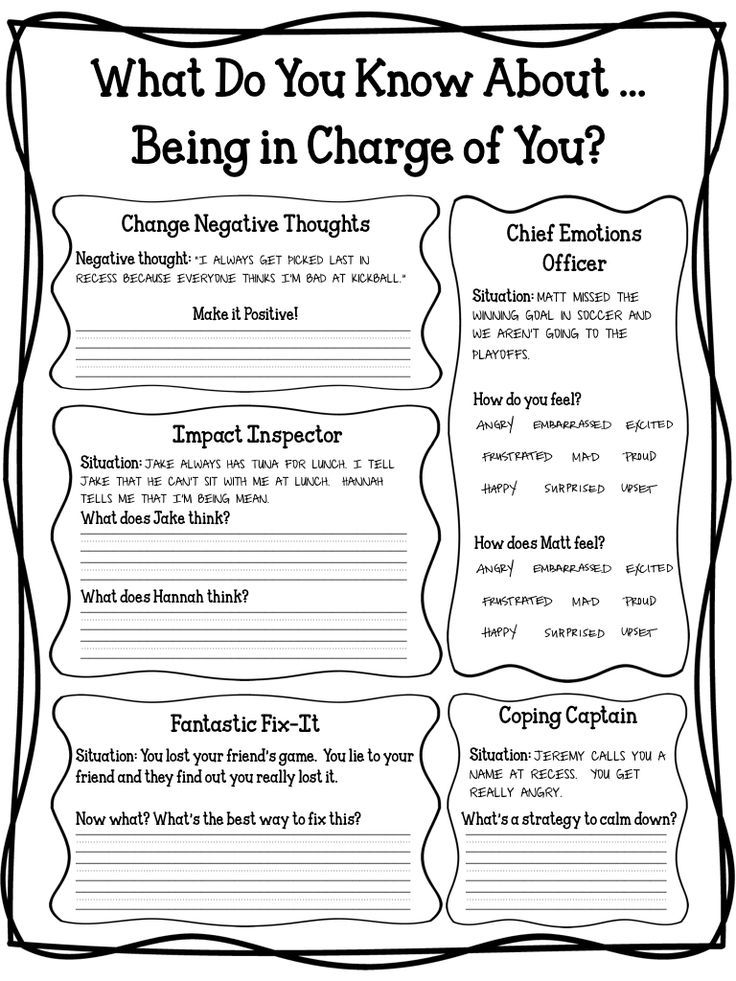 Coping Skills Worksheets Pdf | Try this sheet