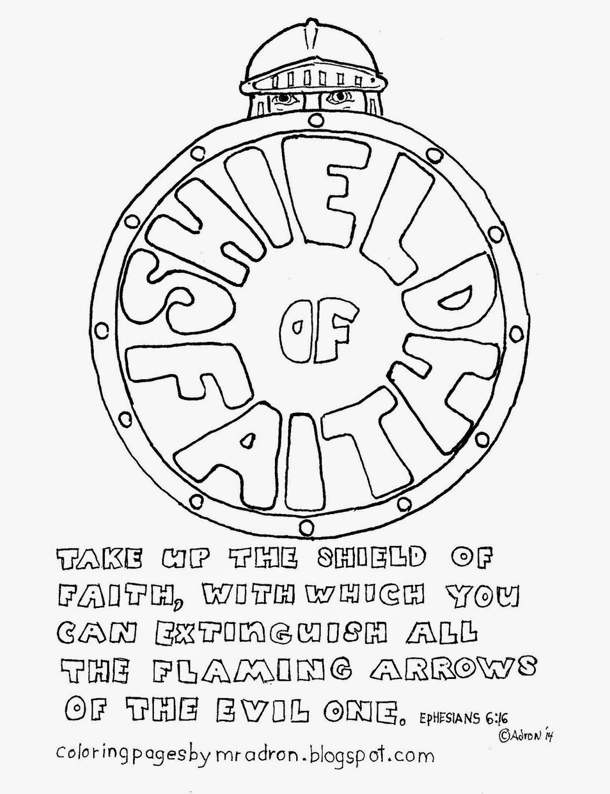 Coloring Pages for Kids by Mr. Adron: The Shield of Faith, Free ...