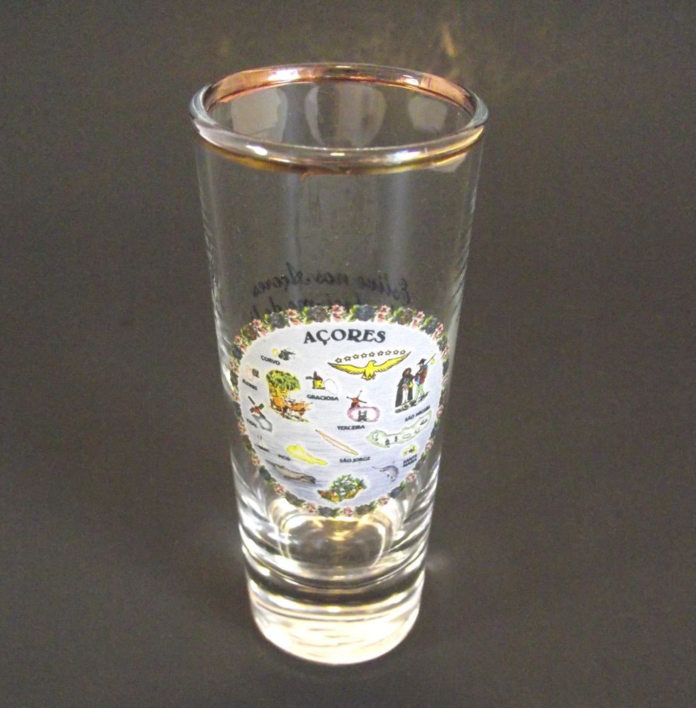 Azores SHOT GLASS 4 Inch Travel Souvenir 9 Islands Archipelago Portugal ...