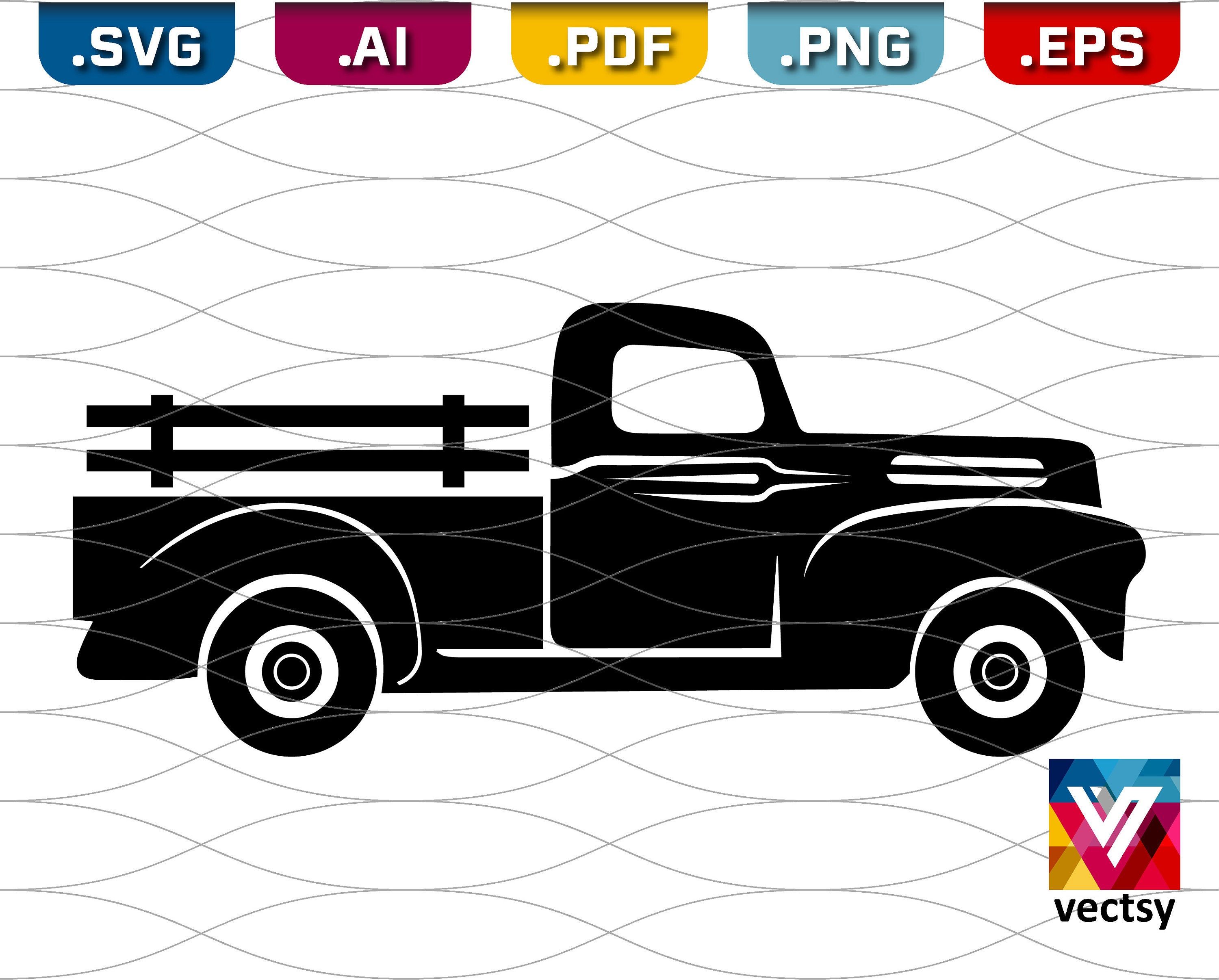 Retro Truck SVG Classic Pickup Truck Clipart - Etsy | Classic pickup ...