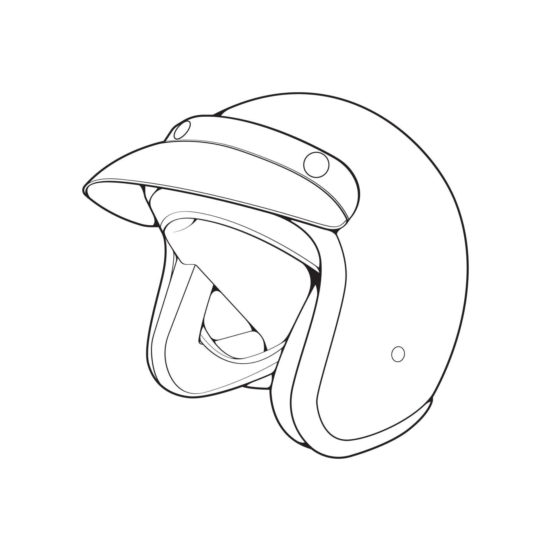 a drawing of a helmet on a white background