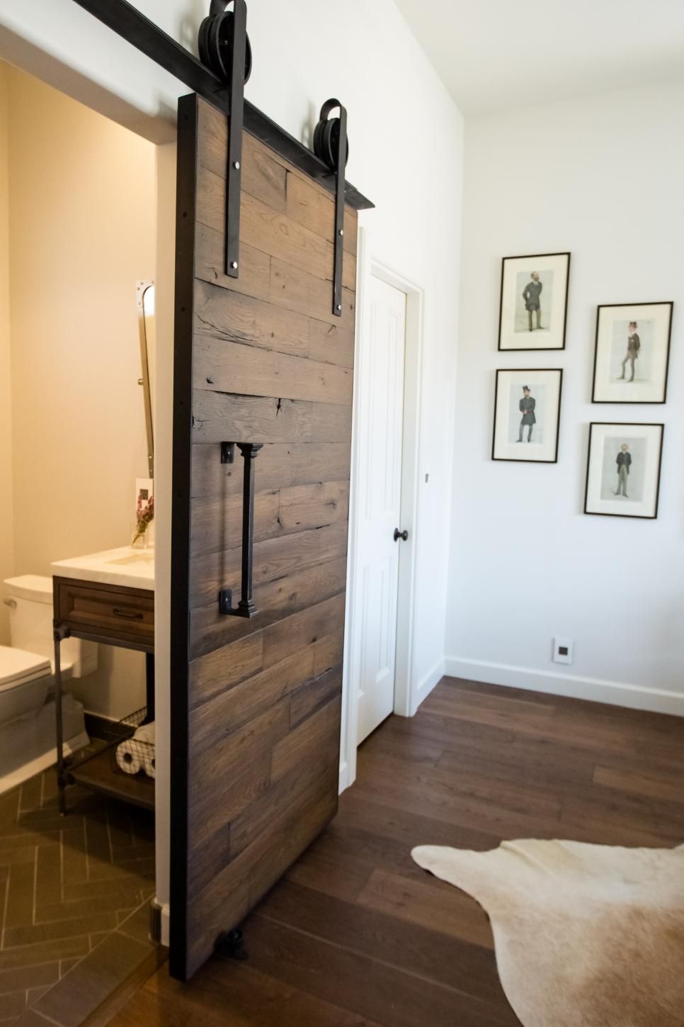 Although slightly unconventional, this sliding barn door in reclaimed ...