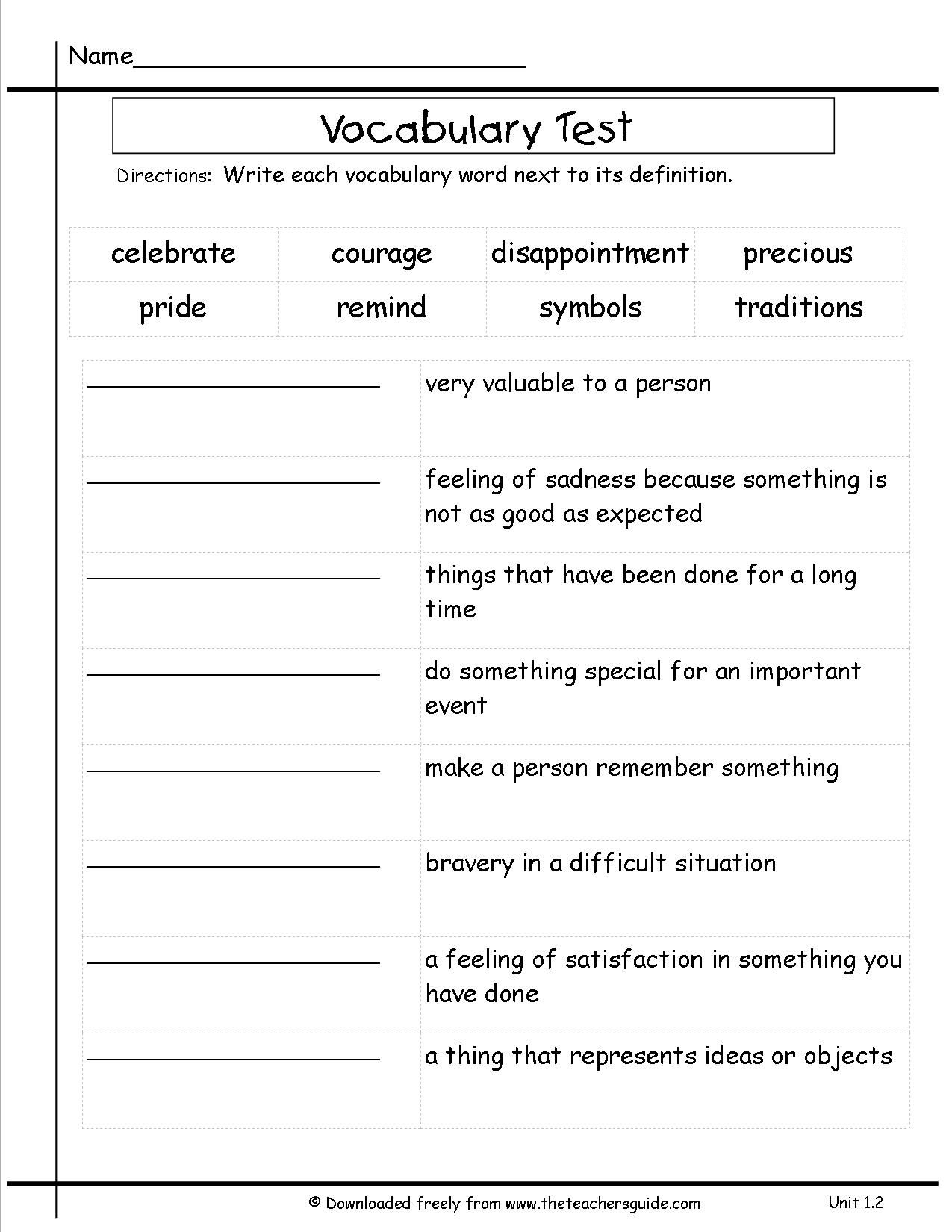 3rd Grade Science Vocabulary Worksheet