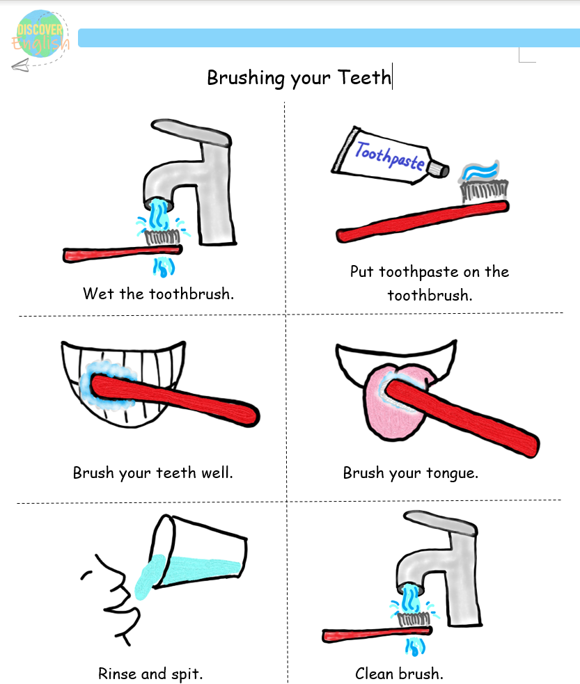 Steps To Brushing Your Teeth Worksheet