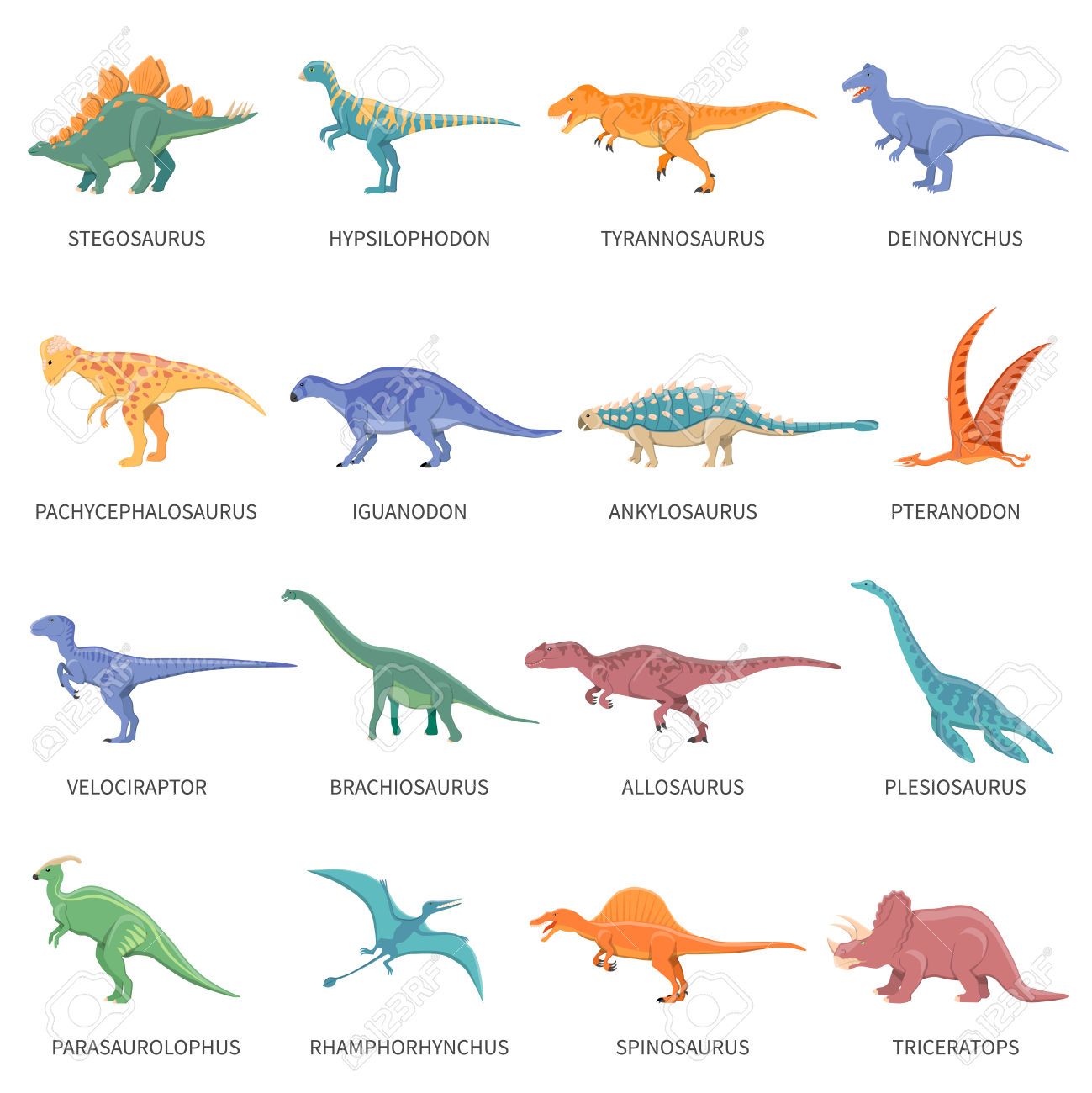 Printable Dinosaur Pictures With Names