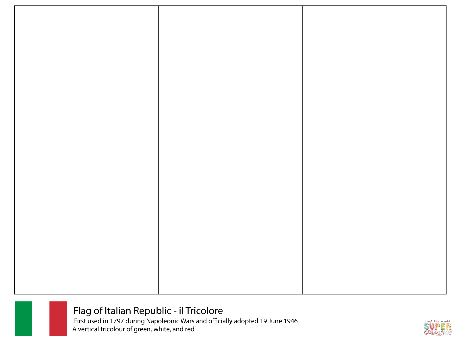 Printable Flag Of Italy