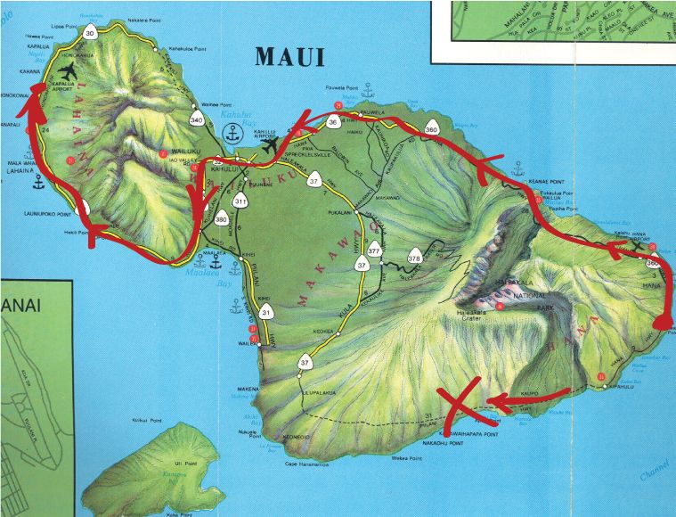 Printable Road To Hana Map With Mile Markers