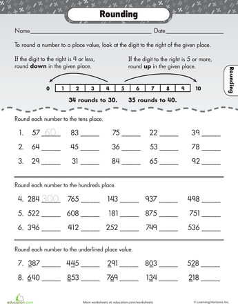 Let's Go Rounding! | Interactive Worksheet | Education.com | Rounding ...