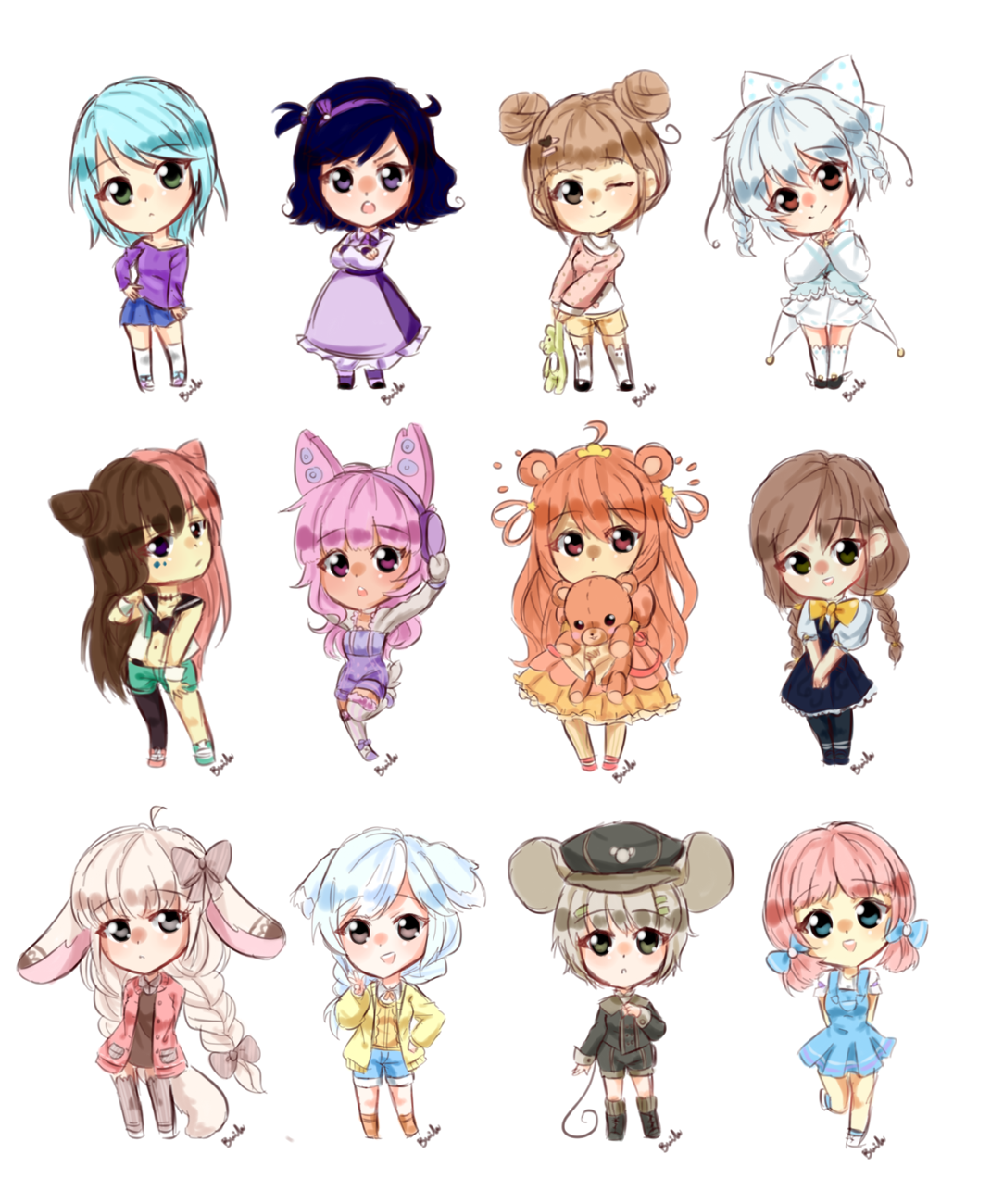 Cute Chibi People Drawings