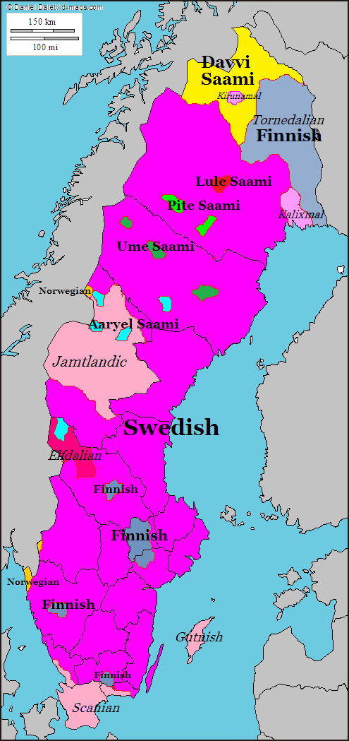 Linguistic map of Sweden | Language map, Map, Historical maps