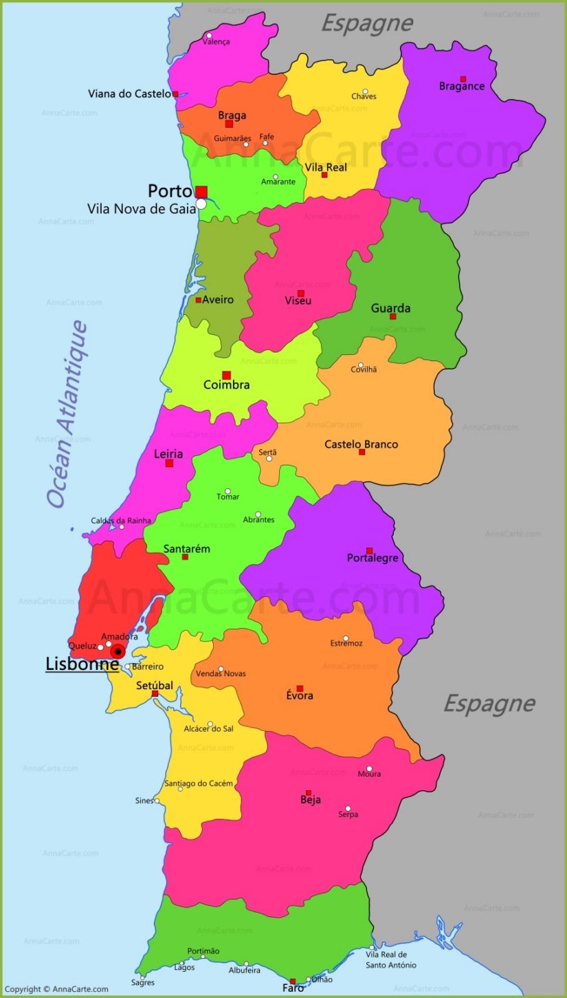 Carte Portugal | Carte portugal, Portugal, Carte