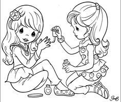 Precious Moments 2 Sisters Coloring Page | Coloring pages, Free ...