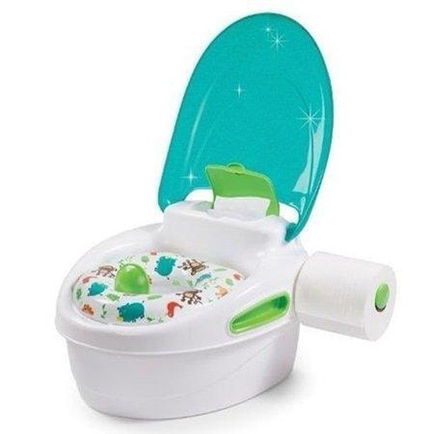 Potty Training Chair Seat w Lid,Wipes and Toilet Paper Holder Learning ...