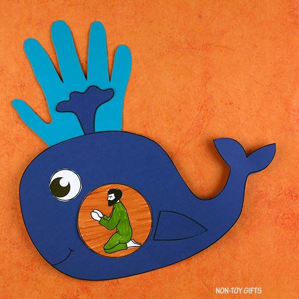 Jonah and the Whale Handprint Craft - Bible Lesson Craft | Bible crafts ...