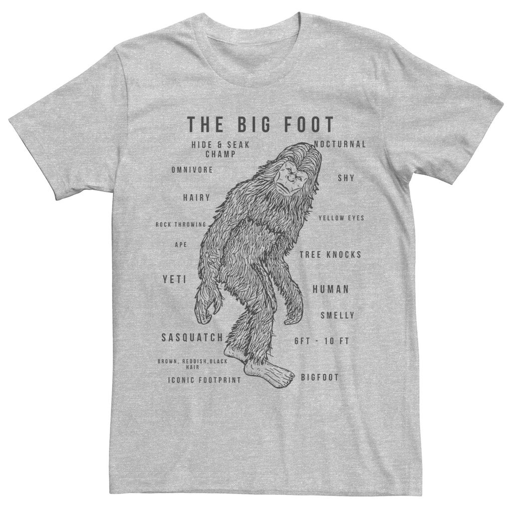 Men's Bigfoot Names And Facts Graphic Tee | Kohls Bigfoot Party ...