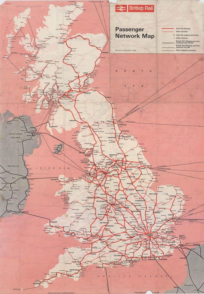 Old British Rail map | Railway posters, Train map, England map