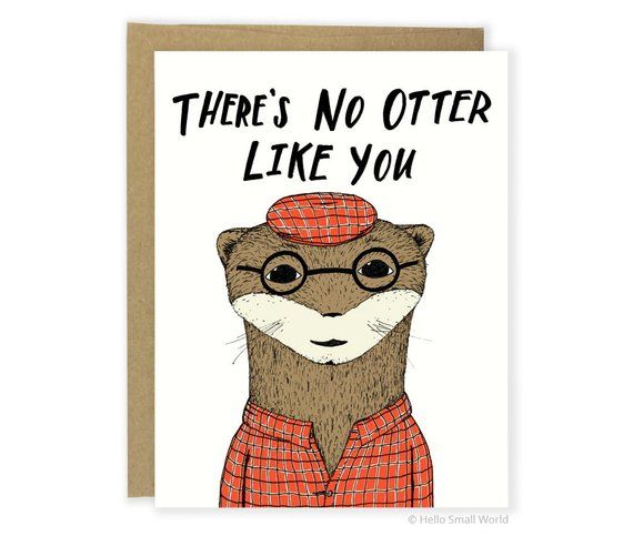 Funny Otter Card, Otter Pun Card, Funny Friend Card, Friendship Card ...