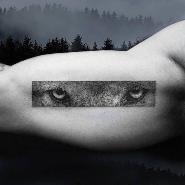 Eyes of a wolf | Black and grey tattoos, Wolf tattoos, Wolf tattoo sleeve