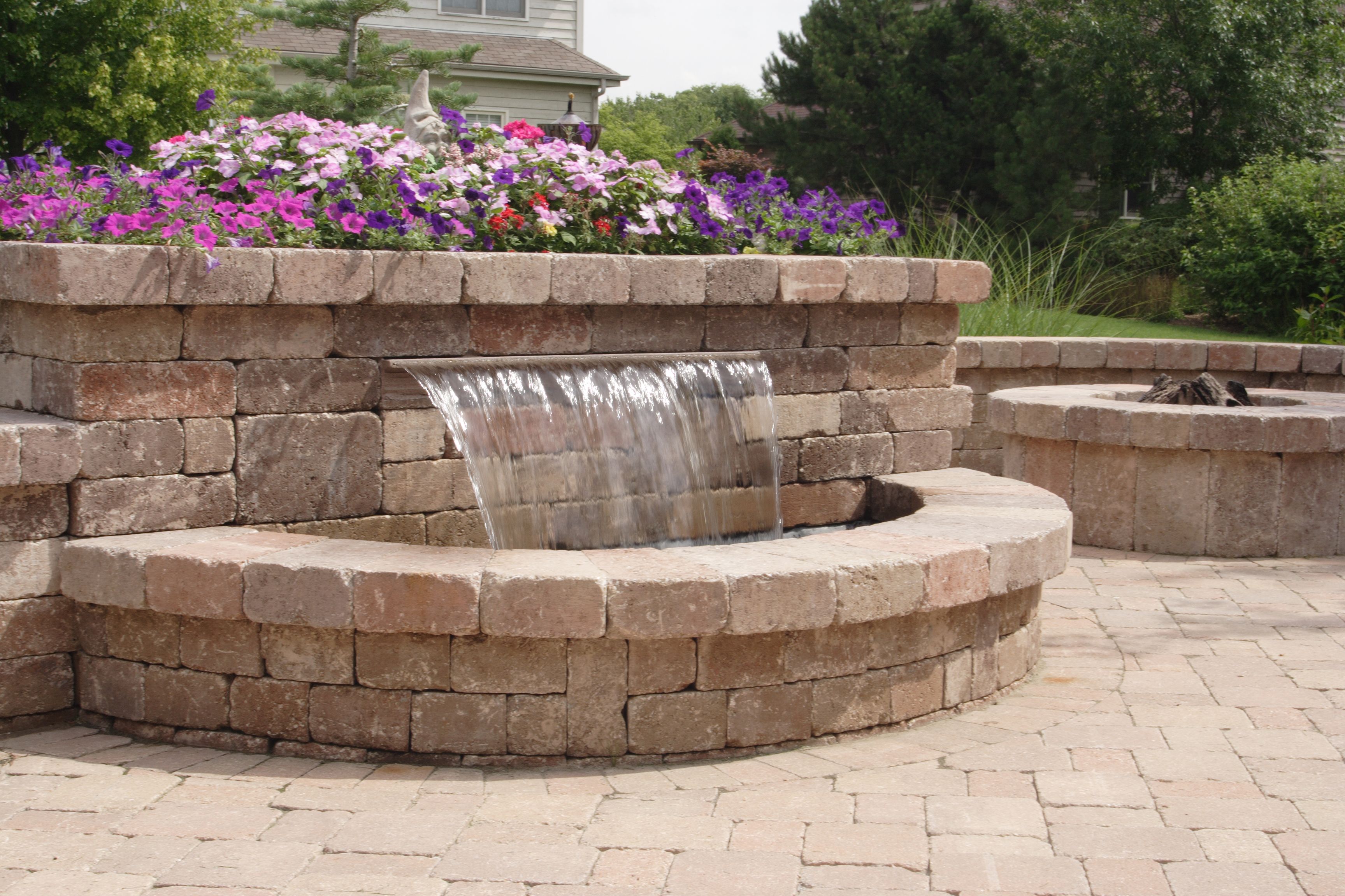 Water Feature Fountains backyard, Hardscape patio, Backyard water feature