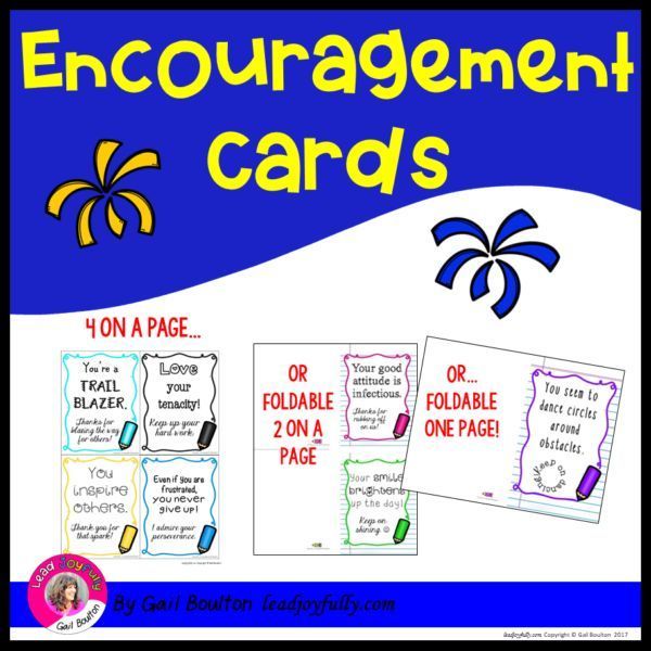 Encouragement Cards for STAFF (or Students!) BUNDLE #1 | Lead Joyfully ...