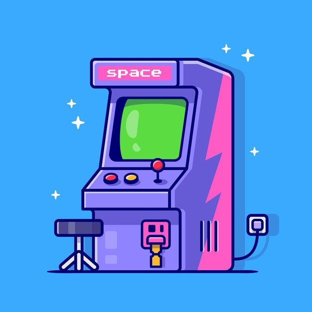 Cartoon machine. Arcade vector.