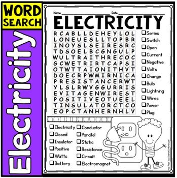 It's a fun electricity word search!! If your students are like mine ...