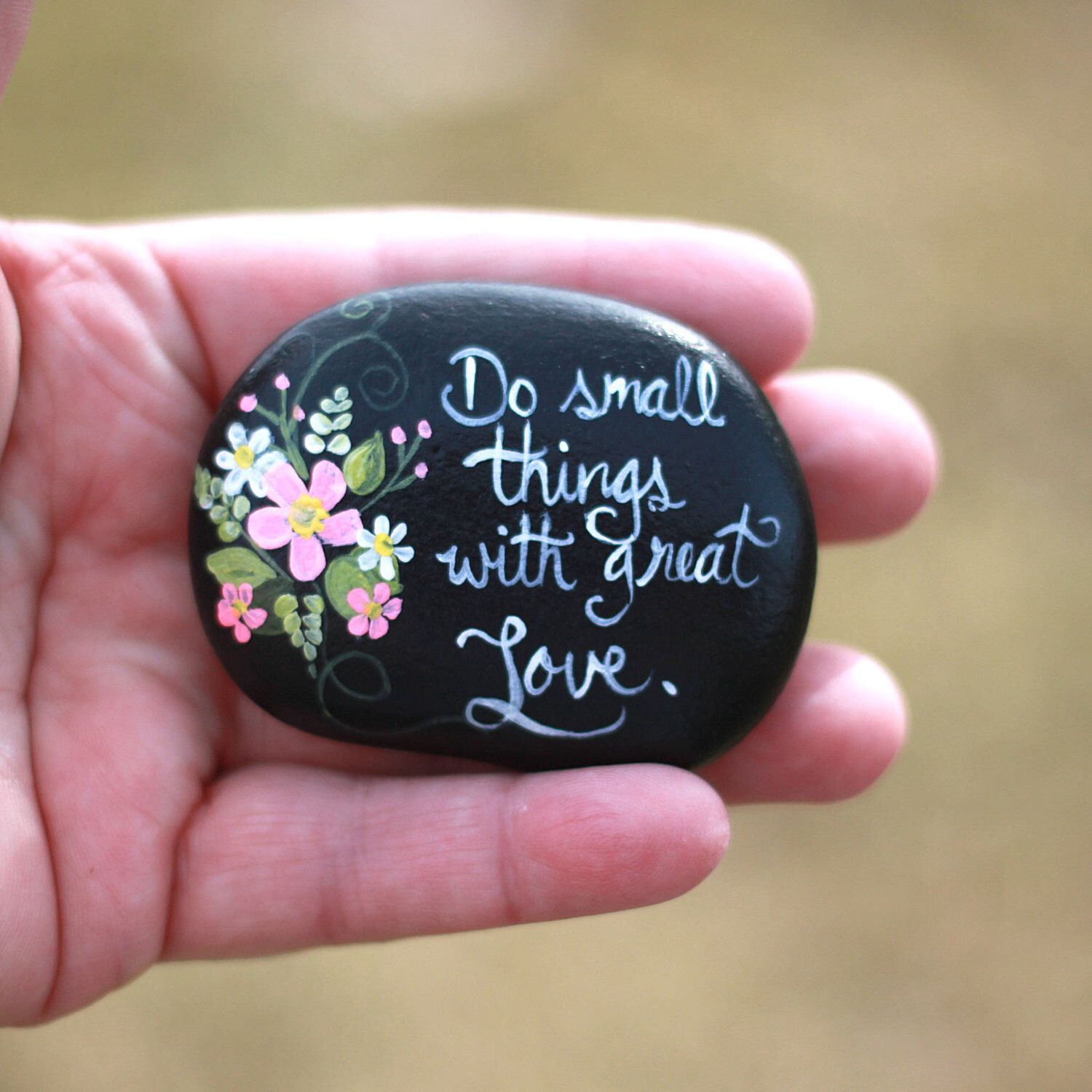 Hand painted inspirational stone - painted rock - painted rock ...