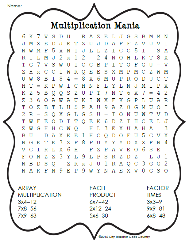 Math Word Search Printable - Printable Computer Tools