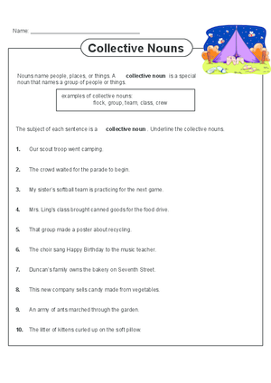 Collective Nouns Worksheet For Class 2 | worksheet