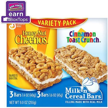 Honey Nut Cheerios And Cinnamon Toast Crunch Milk N Cereal Bars Treat Bar Variety Pack 6 1 4 Or 1 6 Oz Bars Walmart Com Cereal Bars Cinnamon Toast Crunch Cinnamon Toast Crunch Bars