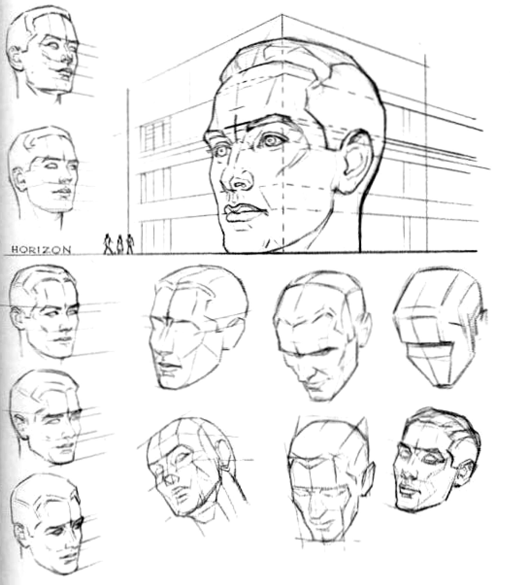 How to Draw the Face and Head in Perspective to Keep Correct