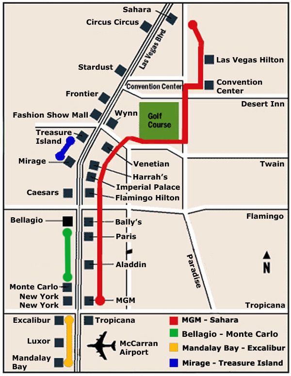 Printable Las Vegas Monorail Map - Printable World Holiday