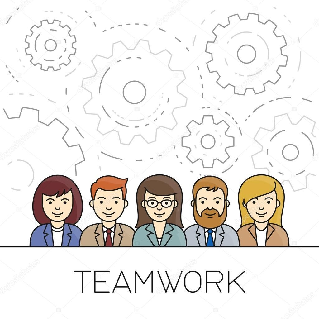 Concepto de trabajo en equipo. ilustración vectorial. — Vector de stock ...